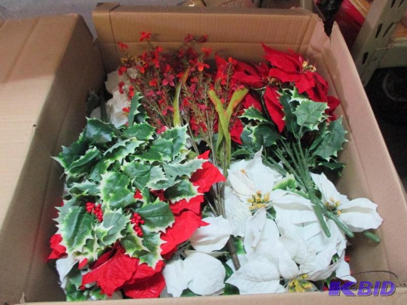box of artificial flowers...