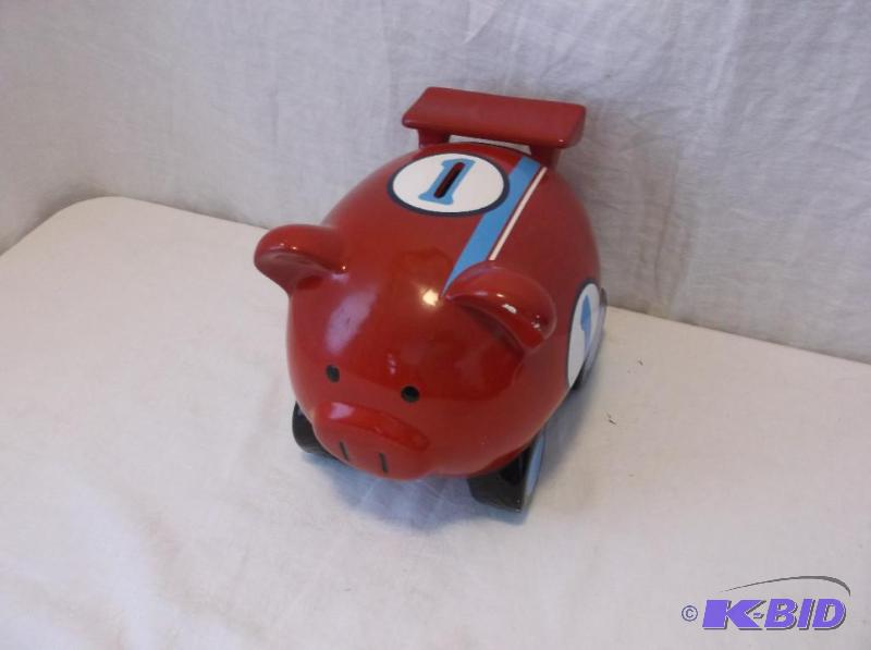 lot 38 image: Large piggy bank has a couple flee bits on ea...