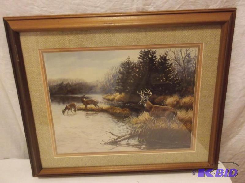 lot 40 image: Beautiful deer print signed Julie Crocker in ...