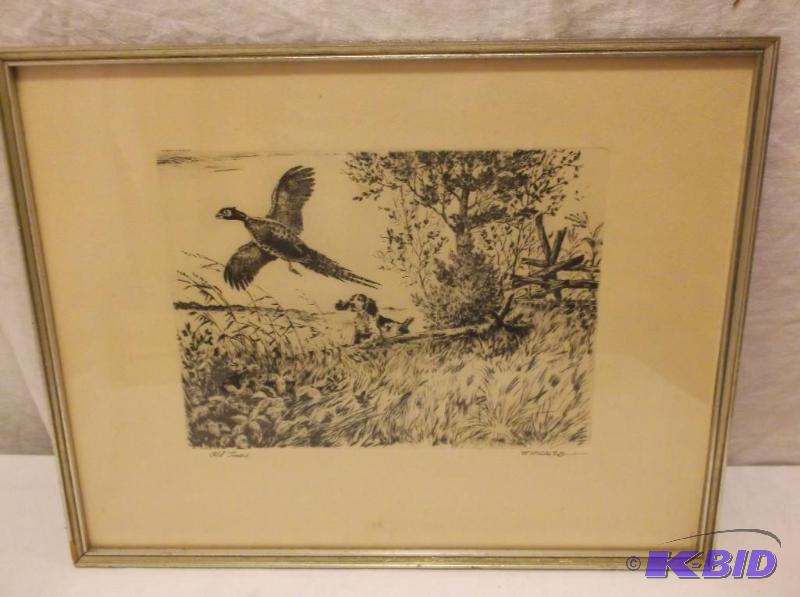lot 44 image: Vintage print OLD TIMERS signed F.Mecaleb 16 ...