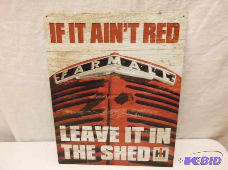 lot 45 image: International Harvest metal sign measuring 12...