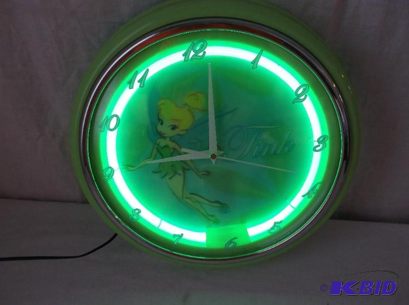 lot 54 image: Tinkerbell Neon Clock in working condition....