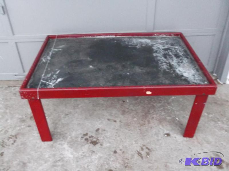 lot 69 image: Chalk board table measuring 48 12" L x ...