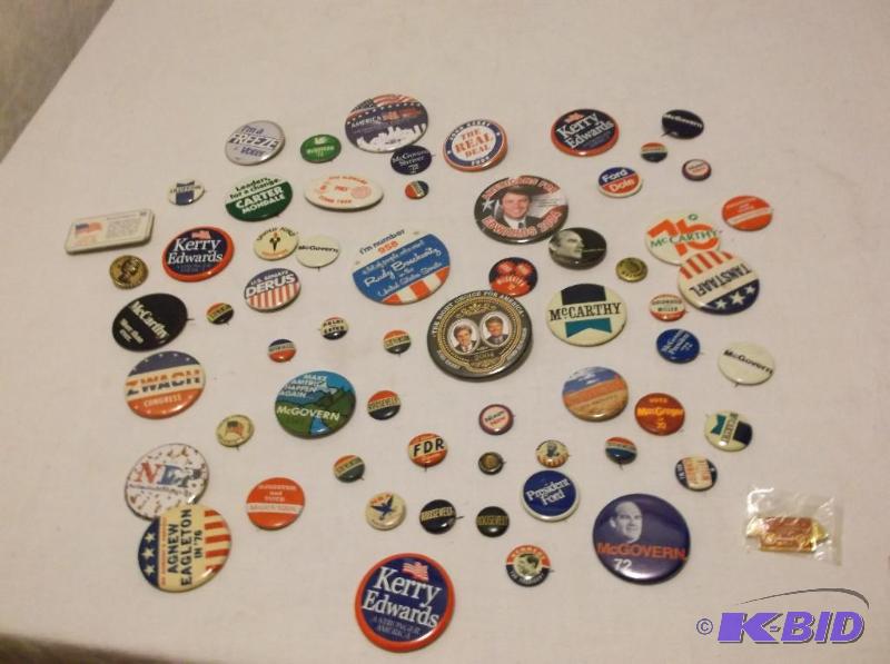 lot 72 image: Large lot of collectable campaign  butto...