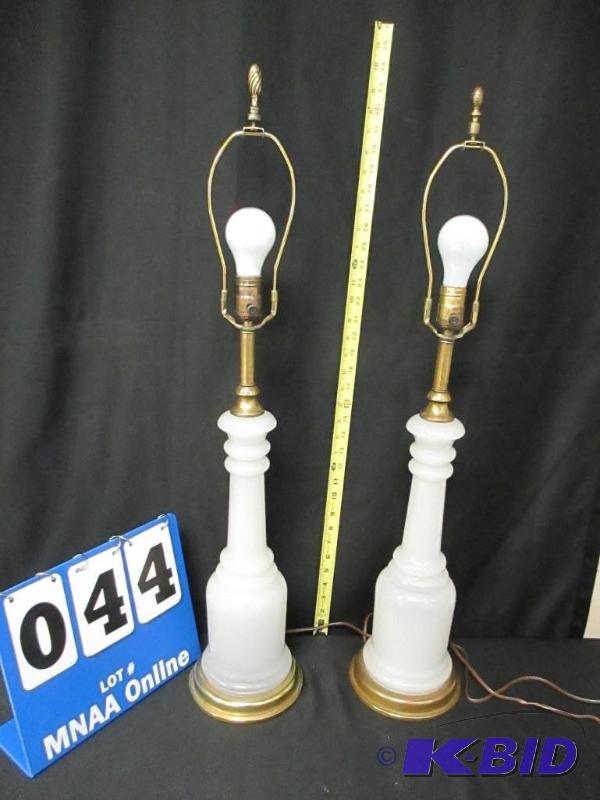 Elegant Milk Glass Table Lamps