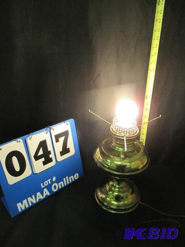 Milk Glass Kerosene Style Electric Table Lamp