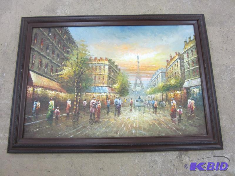 Framed Eiffel Tower Paiting