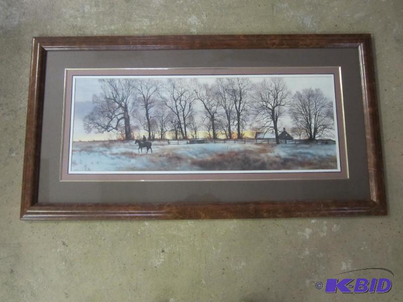 Beautiful Framed & Signed Winter Sunset Print
