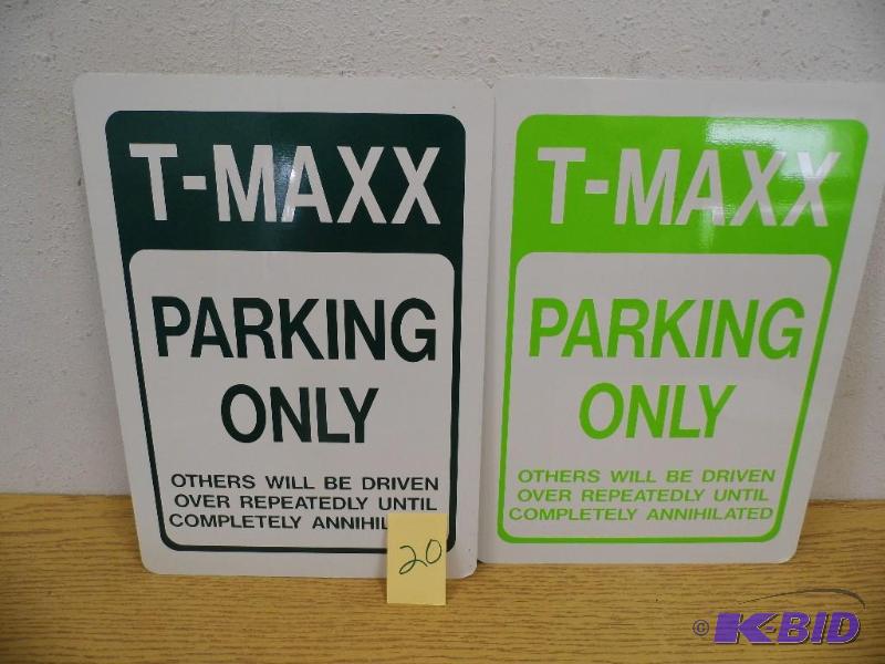 Dark & Light Green Parking Signs