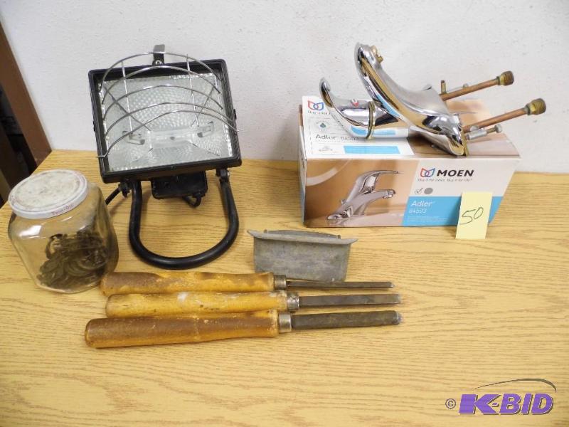 Moen Faucet, Lamp, Chisels
