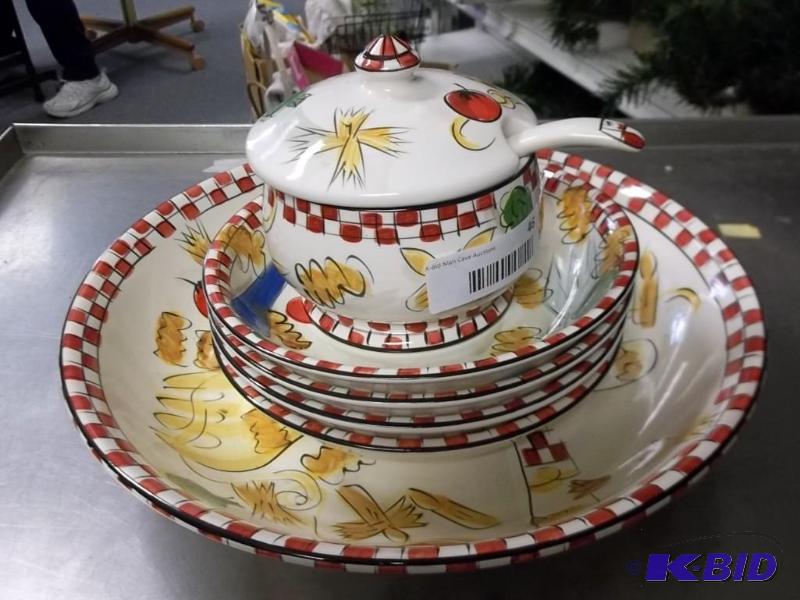 pasta bowls 1large - 4 small-cheese bowl with spoon