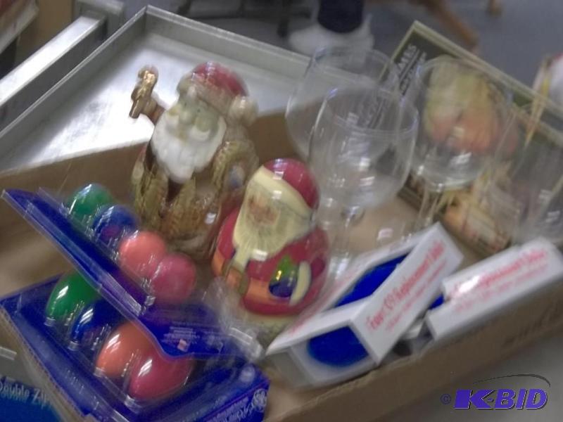 box of miscellanous christmas decorations