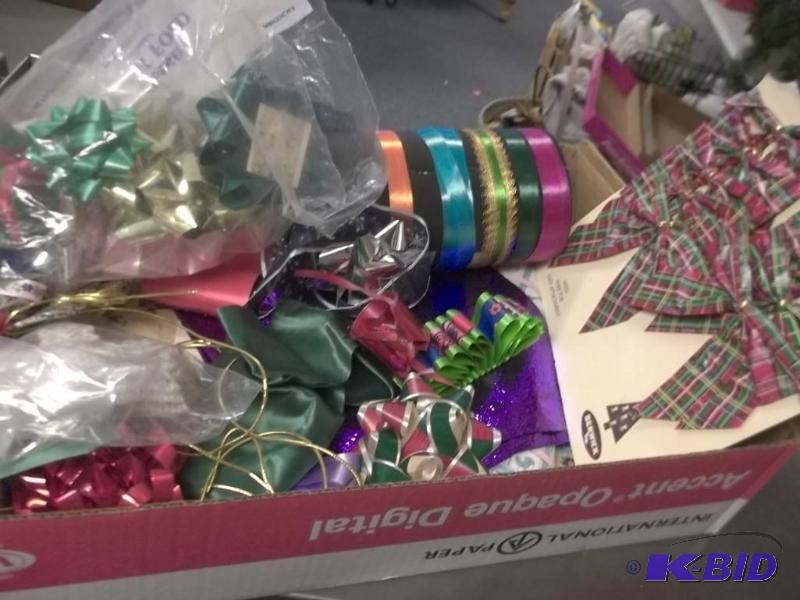 box of wrapping supplies ribbonbowspapereect