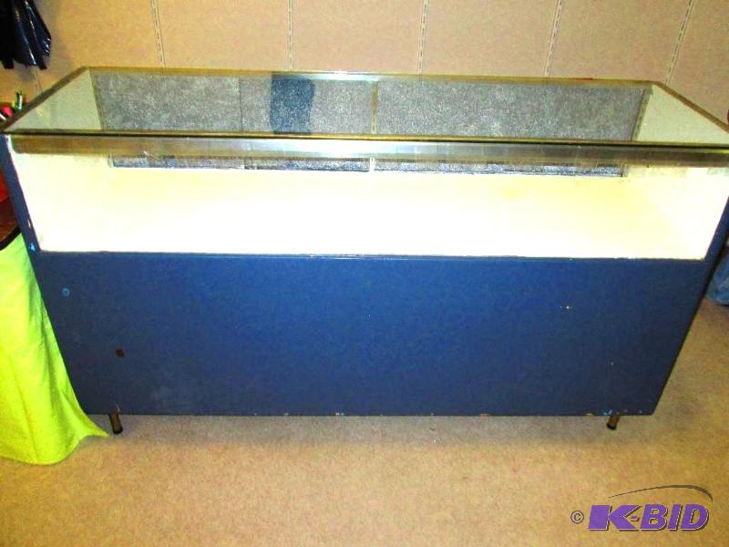 Glass display case, 21 inches deep, 66.5 inch...