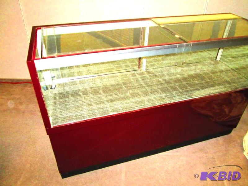 Glass display case, 19  inch deep, 59.5 inche...
