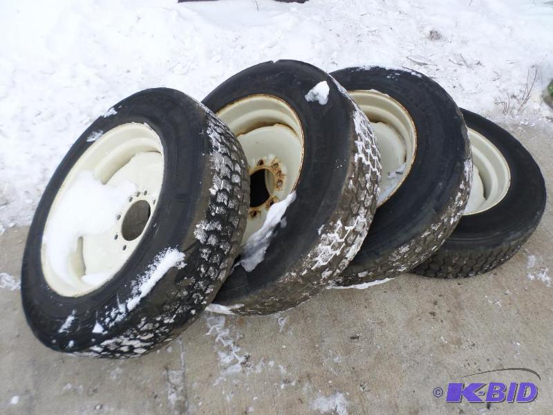 Set Of (4) 8-Lug 22.5&quot Skidloader Wheels...