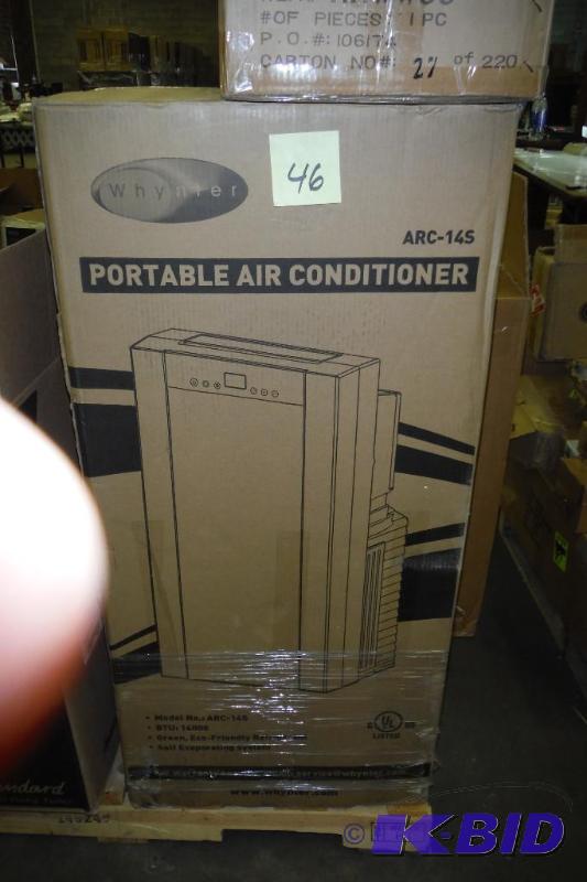 lot 46 image: Whynter 14,000 BTU Dual Hose Portable Air Conditioner (ARC-14S)