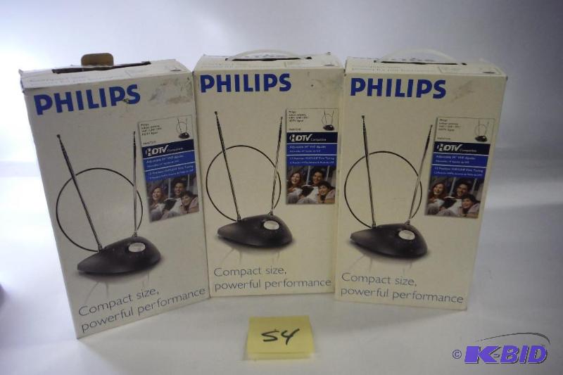 lot 54 image: Lot of 3 Magnavox MANT-210 Indoor Passive Antenna