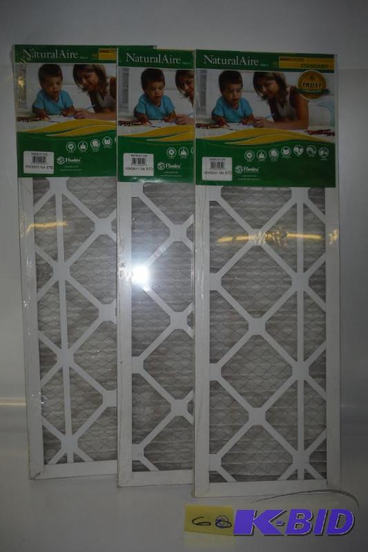 lot 60 image: lot of 3 Naturalaire Standard Pleat Filter 10  X 30  X 1 