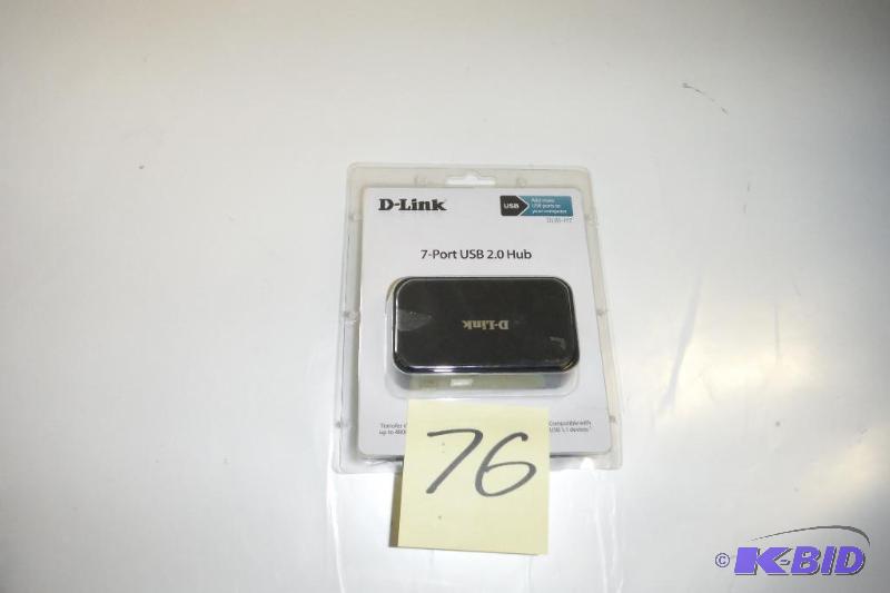 lot 76 image: D-Link Hi-Speed USB 2.0 7-Port Powered Hub (DUB-H7)