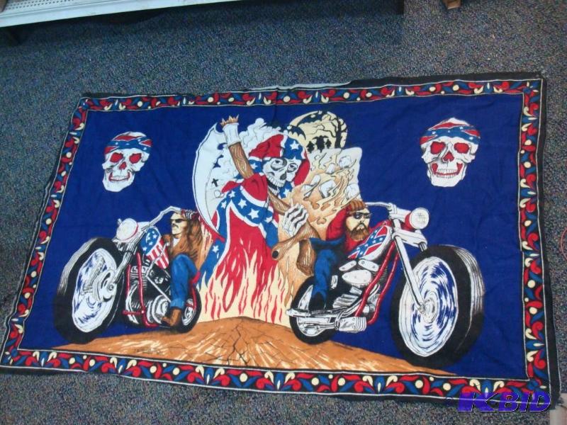 Rebel Motorcycle Tapestry Has Wear...