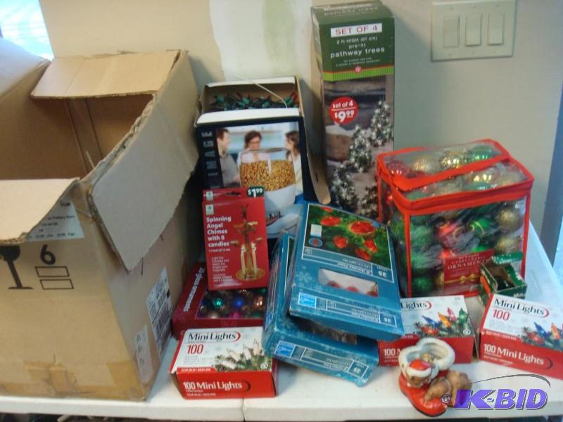 Lot Of New Christmas Items Lights Glass Bulbs...