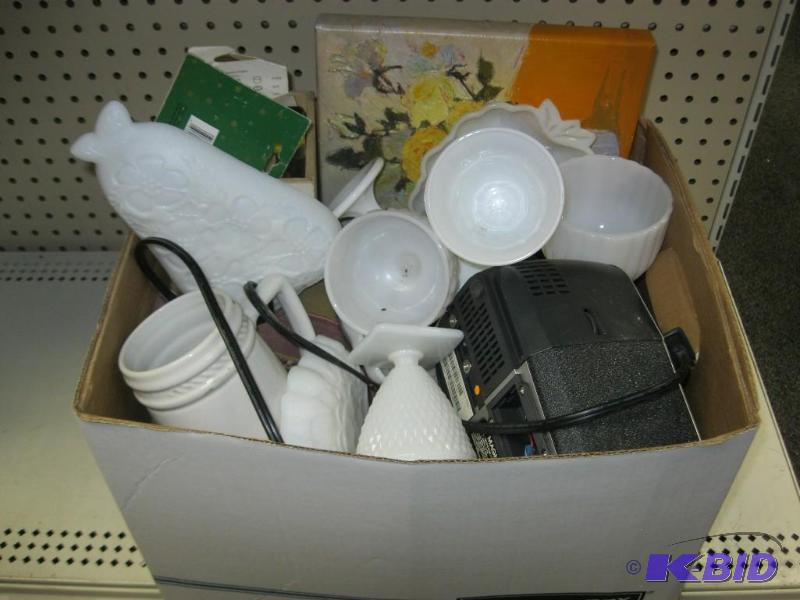 Box Of Treasures Milk Glass...