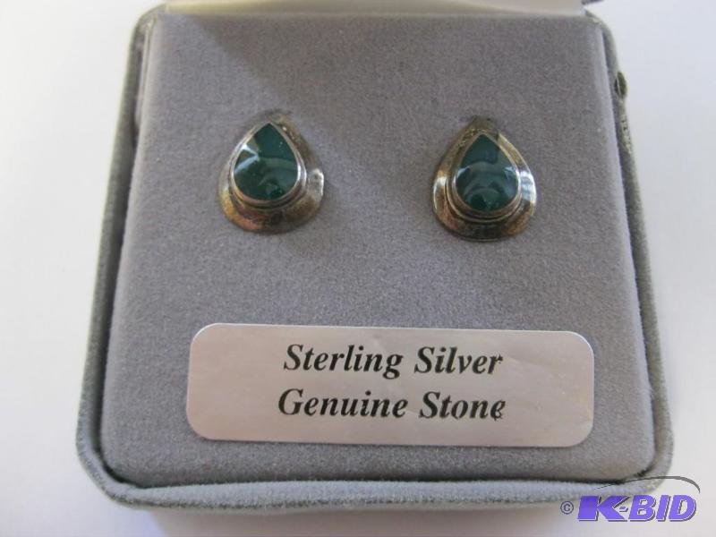 Pair Of Sterling Silver Stone earrings...