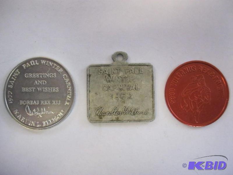 Lot Vintage Winter Carnival Items, Tokens...
