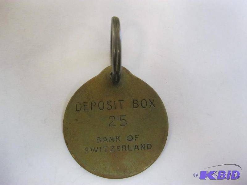 Vintage Bank Of Switzerland Deposit Box Key C...