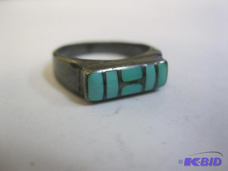 Ring With Turquois Stone, Marked Sterling...