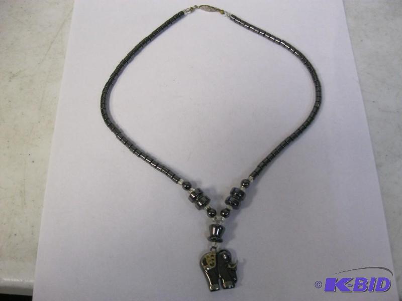Hematite Elephant Necklace...