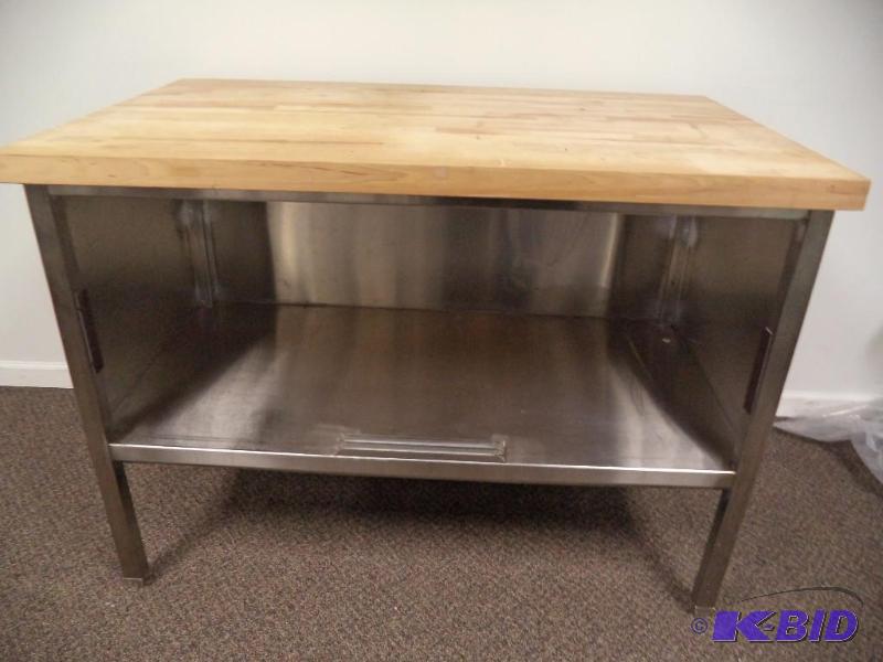 Island with solid wood top