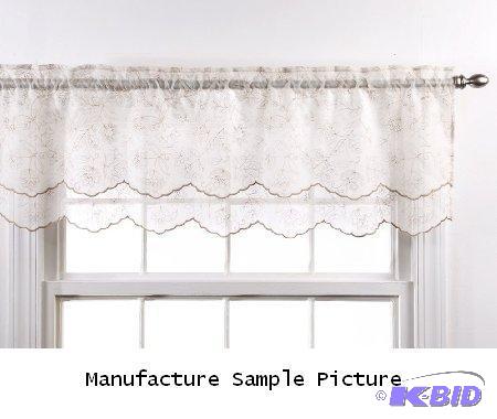 lot 10 image: Renaissance Home Fashion Embroidered Sheer La...