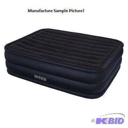 lot 100 image: Intex Downy Raised Air Bed - Built in inflato...