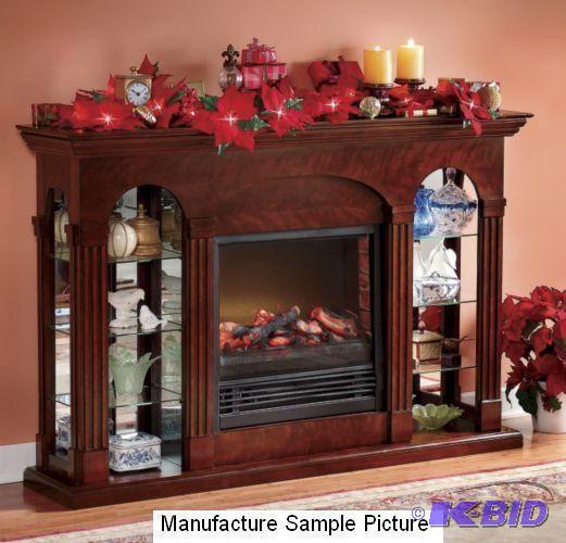lot 102 image: Double Curio Fireplace with Insert -&nbspEle...