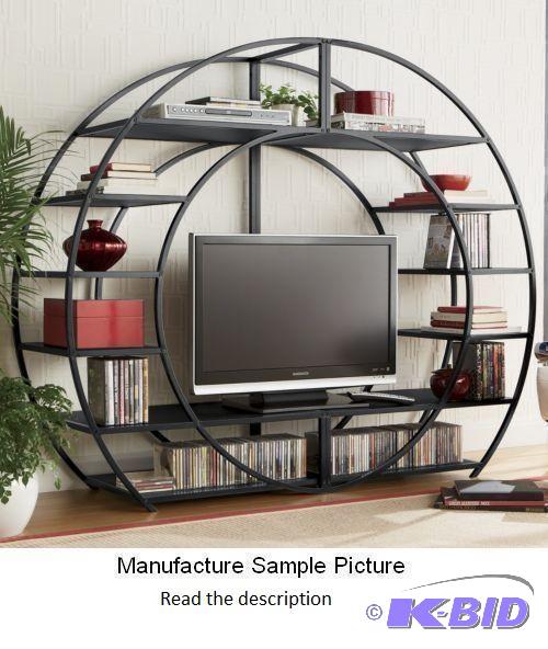 lot 104 image: Black Arch Entertainment Center - This arched...