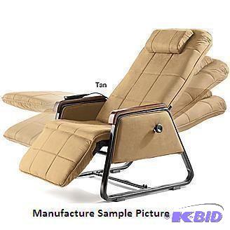 lot 11 image: Tan Microfiber Zero Gravity Massage Chair wit...