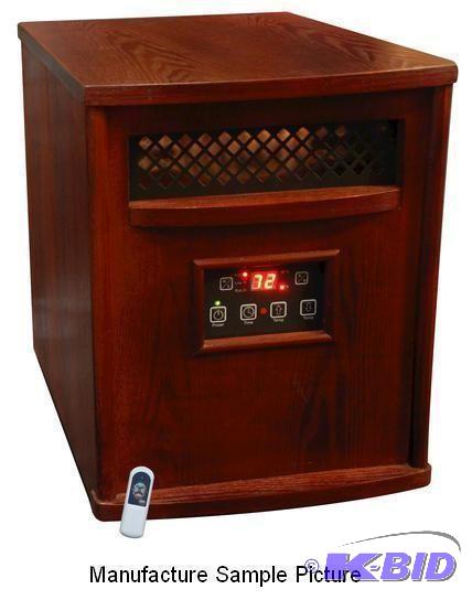 lot 129 image: Infrared Cherry Finish Heater with Remote - D...