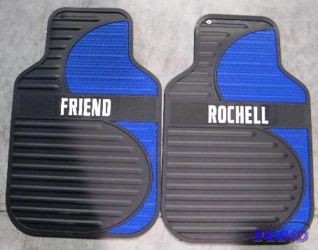 lot 168 image: Set of Car Mats - Black and Blue - Molded PVC...