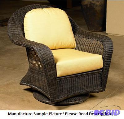 lot 179 image: Pair of Brown IndoorOutdoor Swivel Vinyl Wic...
