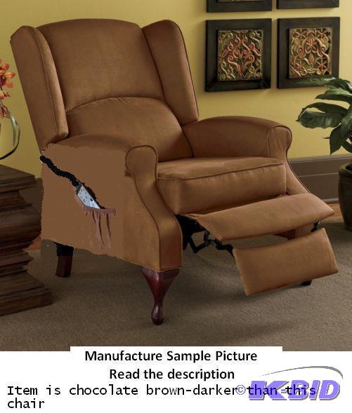 lot 200 image: Dark Brown Wingback Recliner Massage Chair - ...
