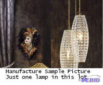 lot 207 image: Small Faux Crystal Hanging Lamp -&nbspStunni...
