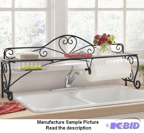 lot 36 image: Scrolled Heart Over The Sink Shelf - Black - ...