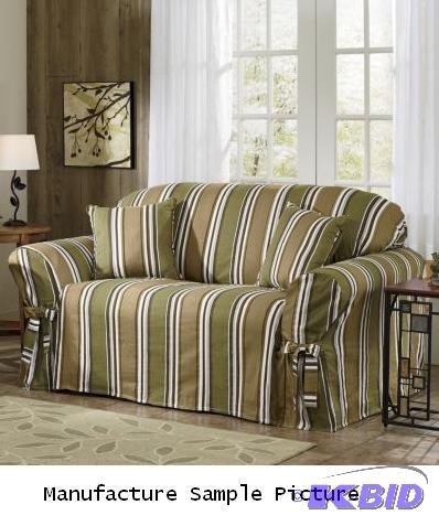 lot 42 image: Sofa Slipcover - Sage -Refresh your living ro...