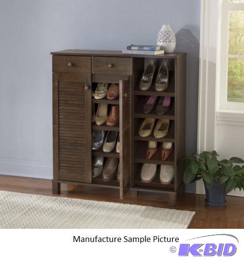 lot 56 image: Slatted Door Shoe Cabinet - Show off your mos...