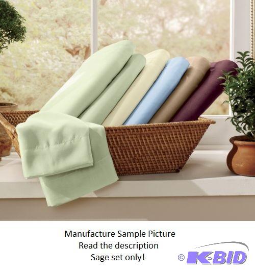 lot 61 image: Sage Green Sheet Set - King -&nbspTreat your...