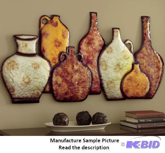 lot 64 image: Large Vase Wall Art - Overlapping jugs ripple...