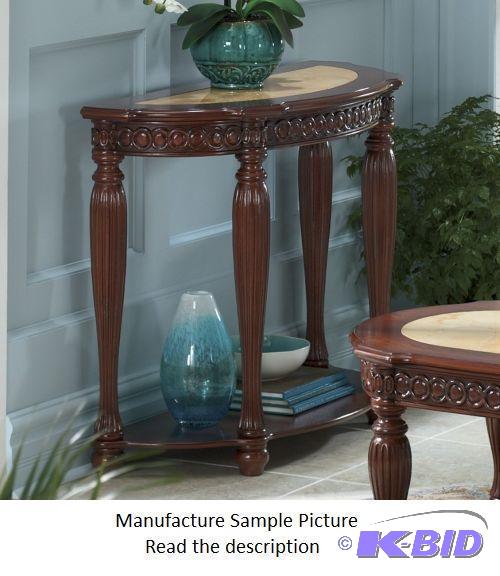 lot 94 image: Golden Faux Marble Console Table - Get the lu...