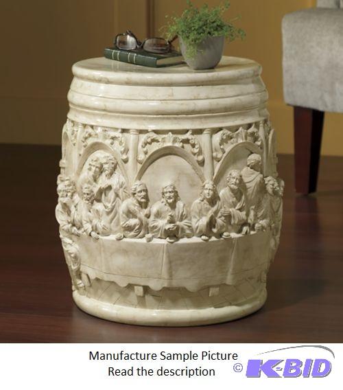 lot 95 image: Last Supper Stool -&nbspEmbossed in the arch...